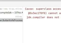 Cause: superclass access check failed: class butterknife.compiler.ButterKnifeProcessor$RScanner Fix this issue Please?