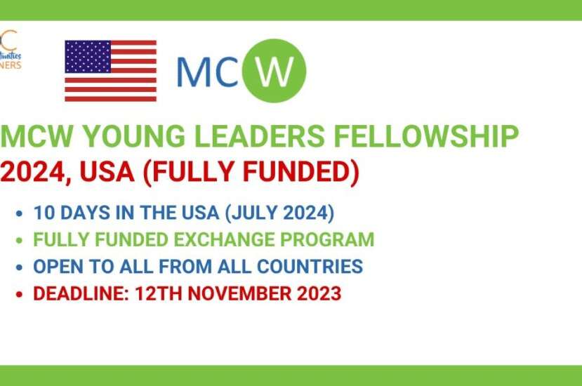 [Scholarships]MCW Young Leaders Fellowship 2024 in USA Fully Funded | MCW Global Fellowship – Community Forum