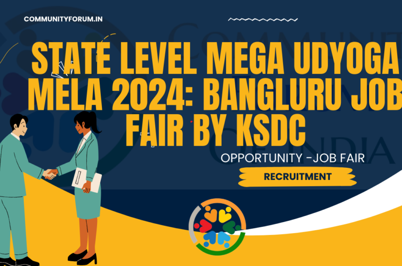 State Level Mega Udyoga Mela 2024: Bengaluru Job Fair by KSDC